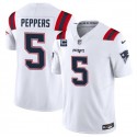 New England Patriots #5 Jabrill Peppers White 2024 F.U.S.E. With 3-Star C Patch Vapor Limited Stitched Jersey