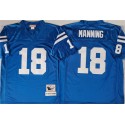 Indianapolis Colts #18 Peyton Manning Blue Throwback Stitched Jersey