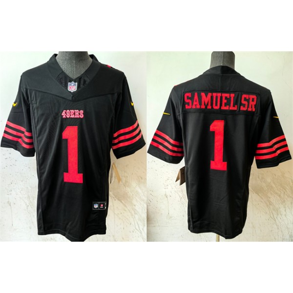 San Francisco 49ers #1 Deebo Samuel SR Black 2024 F.U.S.E Vapor Untouchable Limited Stitched Jersey