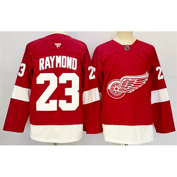 Detroit Red Wings #23 Lucas Raymond Red 2024-25 Home Stitched Jersey