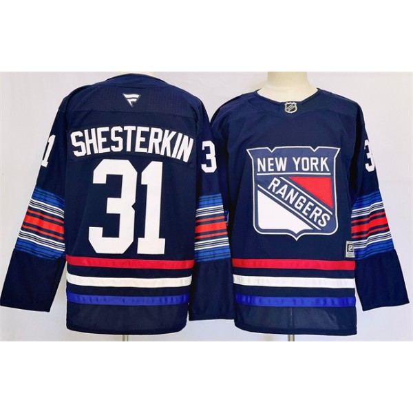 New York Rangers #31 Igor Shesterkin Navy 2024-25 Stitched Jersey