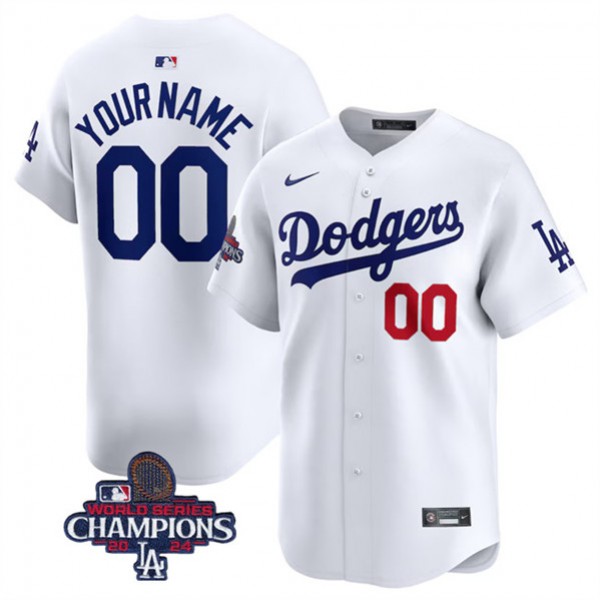 Los Angeles Dodgers Custom White 2024 World Series Champions Home Limited Stitched Jersey