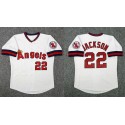 Los Angeles Angels #22 Bo Jackson White Cooperstown Throwback Stitched Home Jersey
