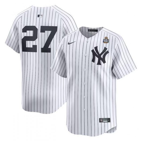 New York Yankees #27 Giancarlo Stanton White 2024 World Series Home Limited Stitched Jersey
