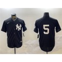 New York Yankees #5 Joe DiMaggio Black With Patch Cool Base Stitched Jersey