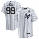 New York Yankees #99 Aaron Judge White 2024 World Series With Name Cool Base Stitched Jersey