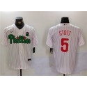 Philadelphia Phillies #5 Bryson Stott White Green Cool Base Stitched Jersey