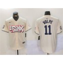 New York Yankees #11 Anthony Volpe Cream Bronx Graffiti V2 Vapor Limited Stitched Jersey