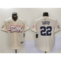 New York Yankees #22 Juan Soto Cream Bronx Graffiti V2 Vapor Limited Stitched Jersey