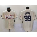 New York Yankees #99 Aaron Judge Cream Bronx Graffiti V2 Vapor Limited Stitched Jersey