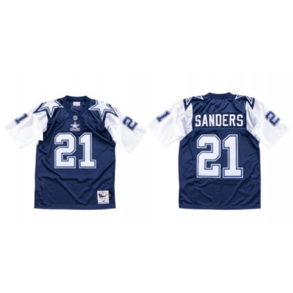 Cowboys #21 Deion Sanders Navy 1995 Stitched Jersey