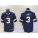 Dallas Cowboys #3 Brandin Cooks Navy Vapor Untouchable Limited Stitched Jersey