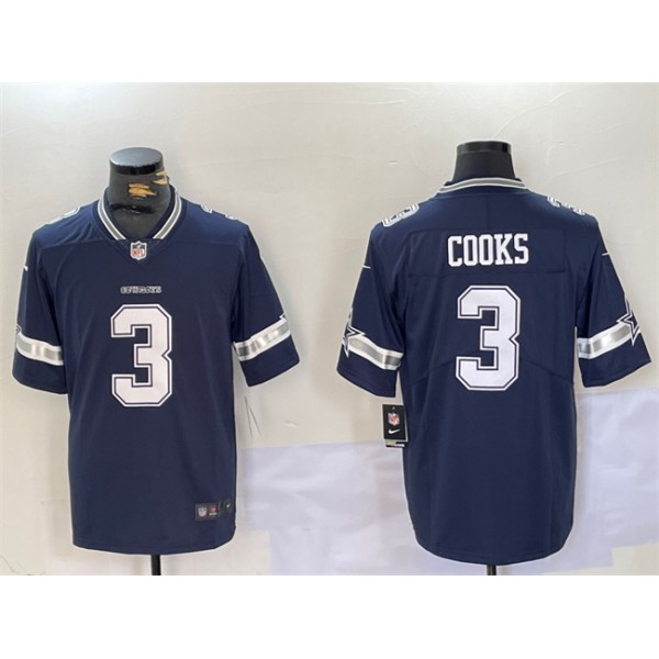 Dallas Cowboys #3 Brandin Cooks Navy Vapor Untouchable Limited Stitched Jersey