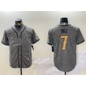 New Orleans Saints #7 Taysom Hill Gray With Patch Cool Base Stitched Jersey