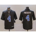 Dallas Cowboys #4 Dak Prescott Black Throwback Vapor Untouchable Limited Stitched Jersey