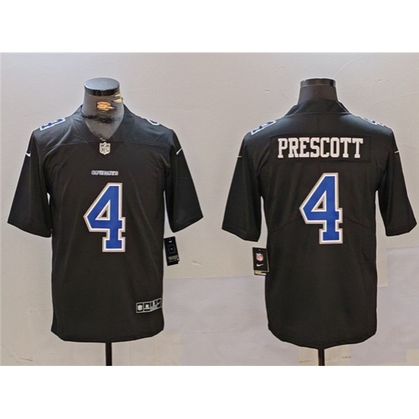 Dallas Cowboys #4 Dak Prescott Black Throwback Vapor Untouchable Limited Stitched Jersey