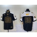 Pittsburgh Steelers #90 T.J. Watt Black White 2024 F.U.S.E. DMR Patch Vapor Untouchable Limited Stitched Jersey