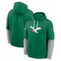 Philadelphia Eagles Kelly Green Throwback Logo Club Tri-Blend Pullover Hoodie