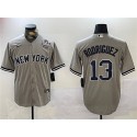 New York Yankees #13 Alex Rodriguez Gray 2024 World Series Cool Base Stitched Jersey