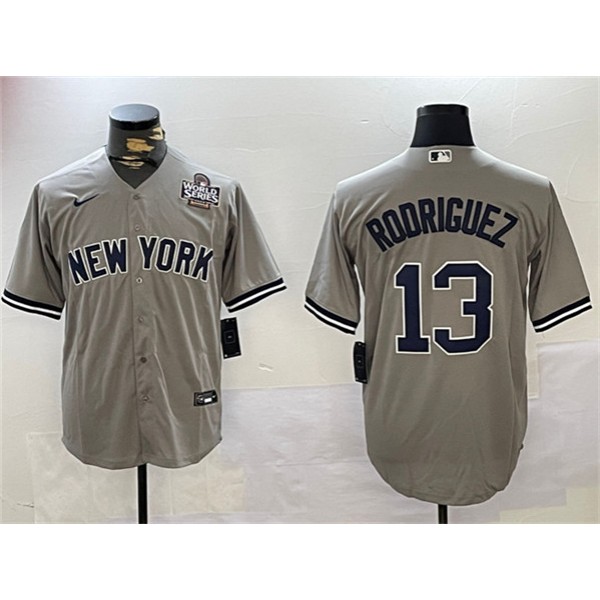 New York Yankees #13 Alex Rodriguez Gray 2024 World Series Cool Base Stitched Jersey