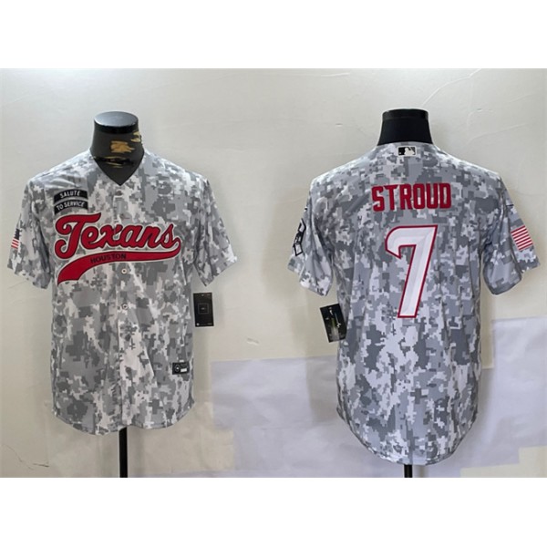 Houston Texans #7 C.J. Stroud 2024 Arctic Camo Salute To Service Stitched Jersey