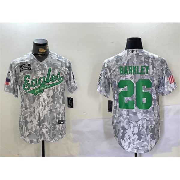 Philadelphia Eagles #26 Saquon Barkley 2024 Arctic Camo Salute To Service Stitched Jersey