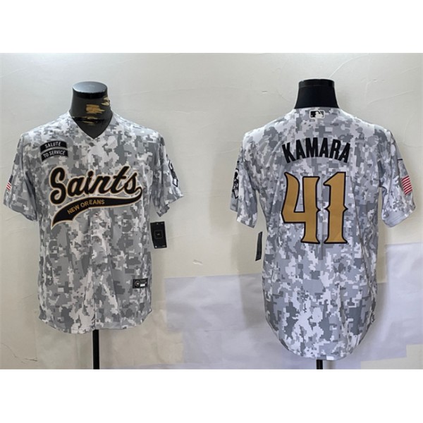 New Orleans Saints #41 Alvin Kamara 2024 Arctic Camo Salute To Service Stitched Jersey
