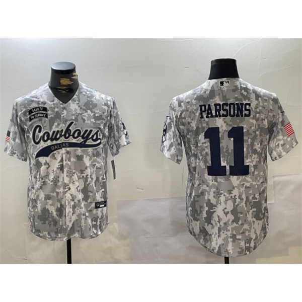 Dallas Cowboys #11 Micah Parsons 2024 Arctic Camo Salute To Service Stitched Jersey