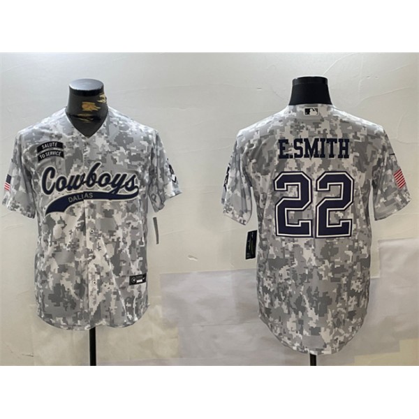 Dallas Cowboys #22 Emmitt Smith 2024 Arctic Camo Salute To Service Stitched Jersey