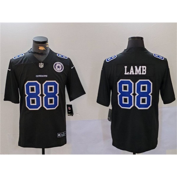Dallas Cowboys #88 CeeDee Lamb Black Throwback With Patch Vapor Untouchable Limited Stitched Jersey