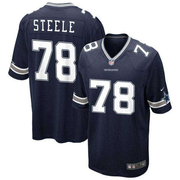 Dallas Cowboys #78 Terence Steele Navy Stitched Game Jersey