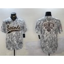 New Orleans Saints Team Big Logo 2024 Arctic Camo Salute To Service Stitched Jersey
