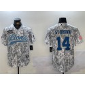Detroit Lions #14 Amon-Ra St. Brown 2024 Arctic Camo Salute To Service Stitched Jersey