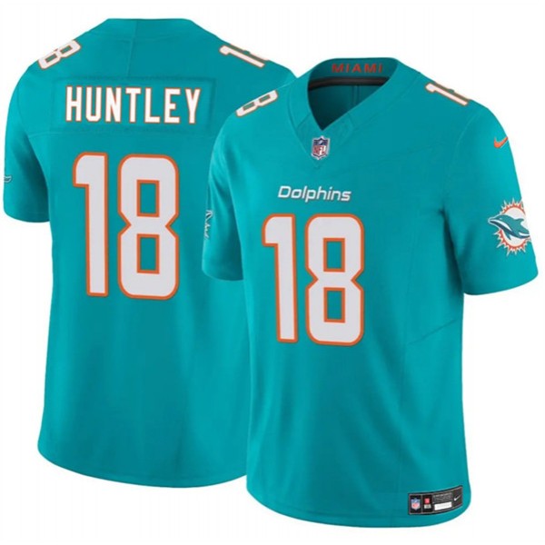 Miami Dolphins #18 Tyler Huntley Aqua 2024 F.U.S.E. Vapor Limited Stitched Jersey