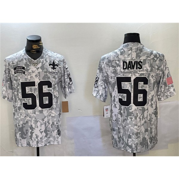 New Orleans Saints #56 Demario Davis Arctic Camo 2024 F.U.S.E. Salute To Service Limited Stitched Jersey