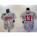 San Francisco 49ers #13 Brock Purdy 2024 Arctic Camo Salute To Service Stitched Jersey