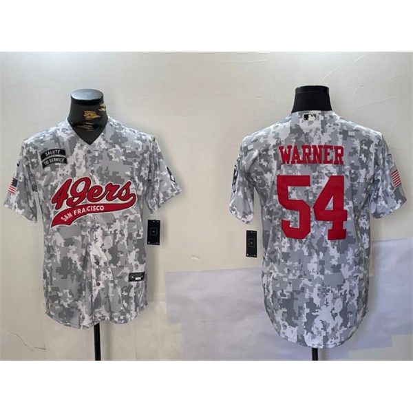San Francisco 49ers #54 Fred Warner 2024 Arctic Camo Salute To Service Stitched Jersey