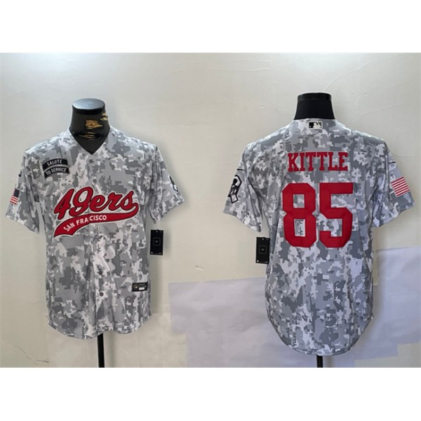 San Francisco 49ers #85 George Kittle 2024 Arctic Camo Salute To Service Stitched Jersey