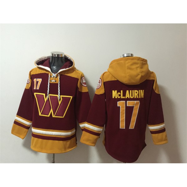 Washington Commanders #17 Terry McLaurin Burgundy Ageless Must-Have Lace-Up Pullover Hoodie