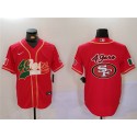 San Francisco 49ers Team Big Logo Red Mexico With Patch Stitched Jersey