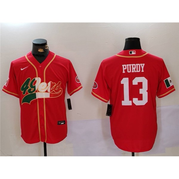 San Francisco 49ers #13 Brock Purdy Red Mexico With Patch Stitched Jersey