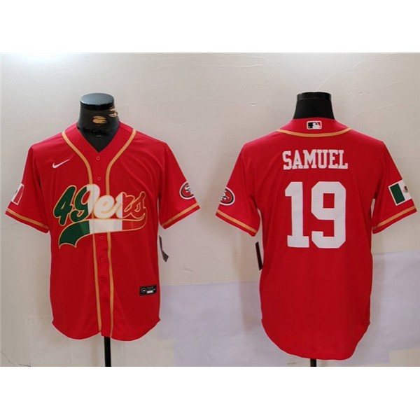 San Francisco 49ers #19 Deebo Samuel Red Mexico With Patch Stitched Jersey
