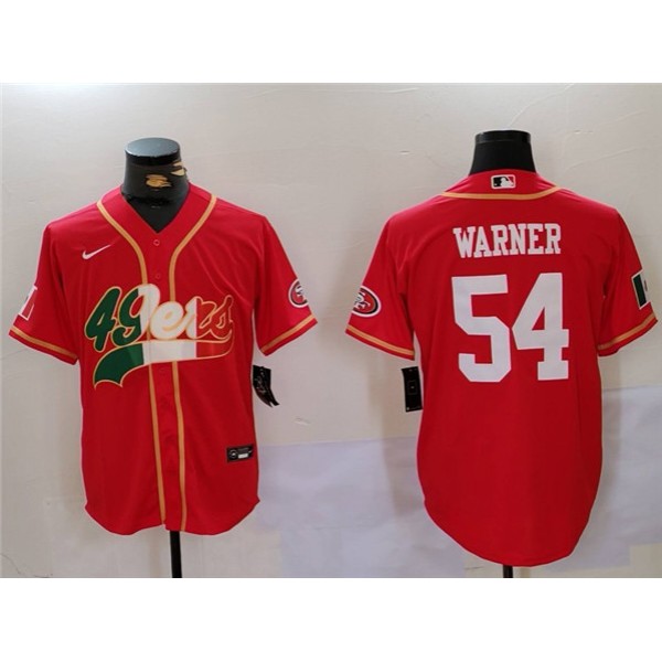 San Francisco 49ers #54 Fred Warner Red Mexico With Patch Stitched Jersey