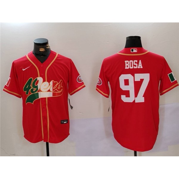 San Francisco 49ers #97 Nick Bosa Red Mexico With Patch Stitched Jersey