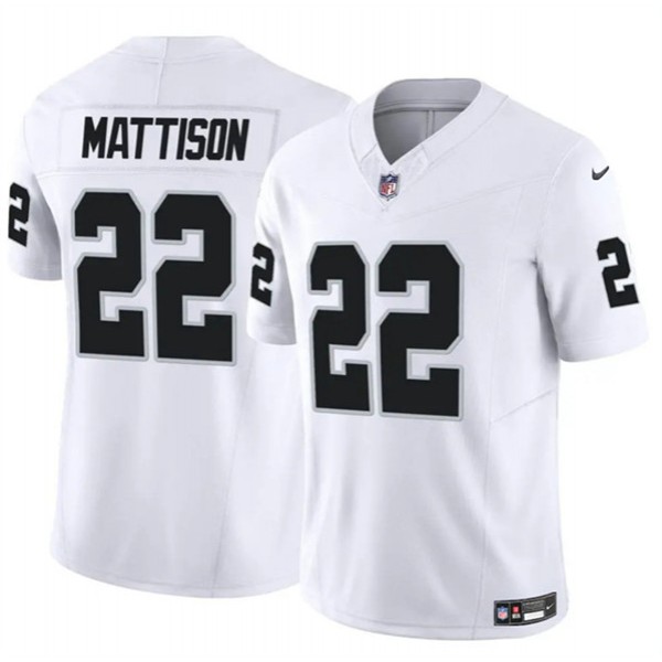 Las Vegas Raiders #22 Alexander Mattison White 2024 F.U.S.E. Vapor Stitched Jersey