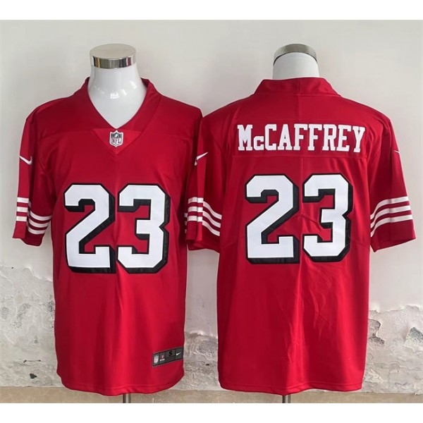 San Francisco 49ers #23 Christian McCaffrey Red Vapor Untouchable Limited Stitched Jersey