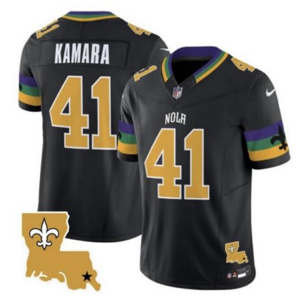 New Orleans Saints #41 Alvin Kamara Black 2024 F.U.S.E. Vapor Limited Stitched Jersey