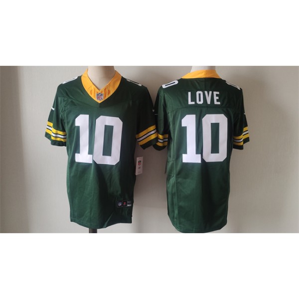 Green Bay Packers #10 Jordan Love Green Vapor 2024 F.U.S.E. Limited Stitched Jersey