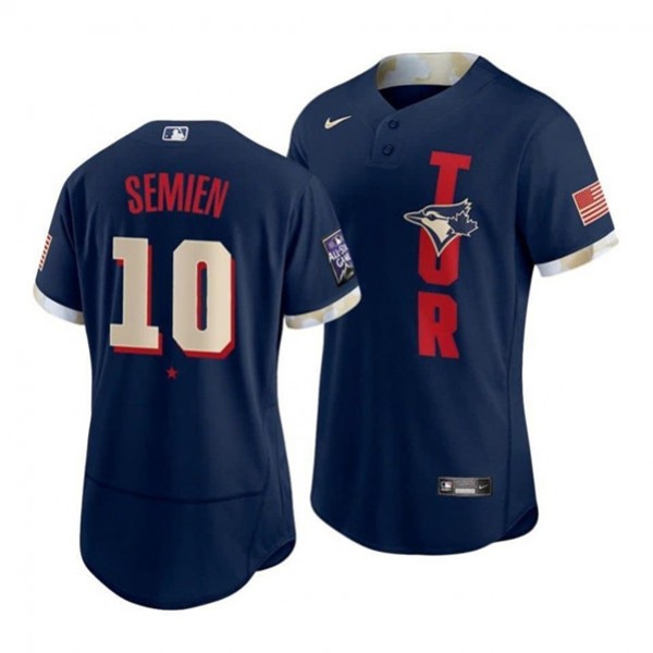 Toronto Blue Jays #10 Marcus Semien 2021 Navy All-Star Flex Base Stitched Jersey