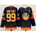 Edmonton Oilers #99 Wayne Gretzky Navy 2024-25 C Patch Stitched Jersey